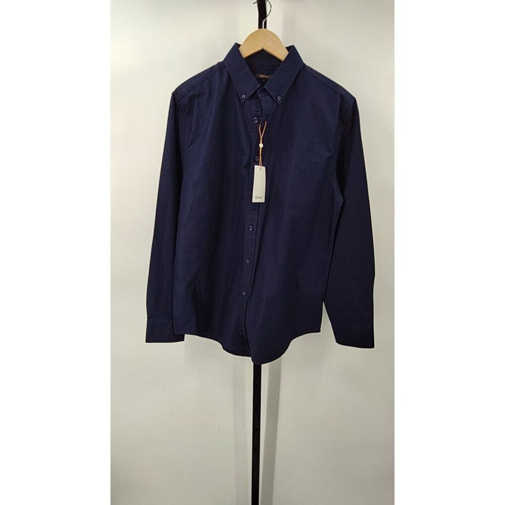 Quince Men 100% Organic Cotton Oxford Dress Shirt Deep Navy L